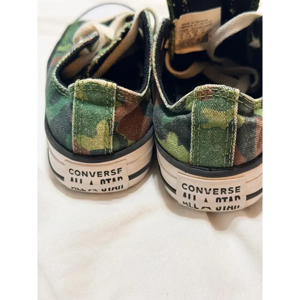Converse Chuck Taylor All Star Low Top Shoes Green Brown Camo Size 12 Kids